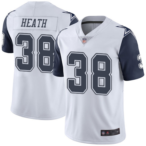 Men Dallas Cowboys Limited White Jeff Heath 38 Rush Vapor Untouchable NFL Jersey
